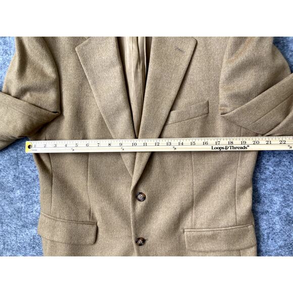 Bill Blass Blazer Mens 40R Camel Hair Tan Beige Coat 2 Button - Picture 6 of 11